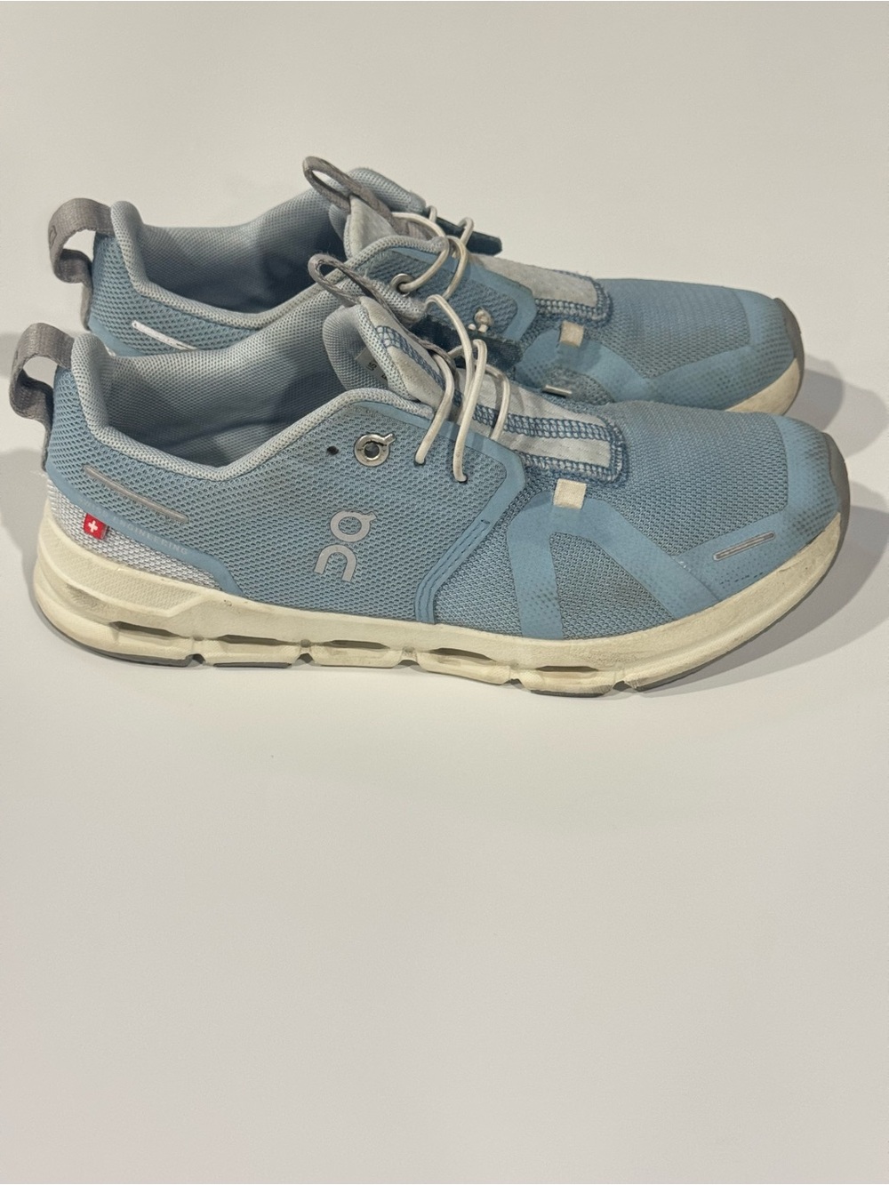 On Running Kids Sneakers Light Blue and White